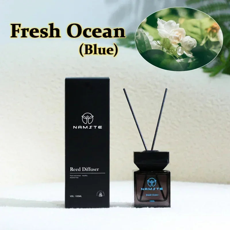 NAMSTE 100ML Reed Diffuser Stick Fragrance oil Aromatherapy Flameless Hotel Home SPA Aromatherapy Air Freshener Fragrance Scent - AMULET RING STORE
