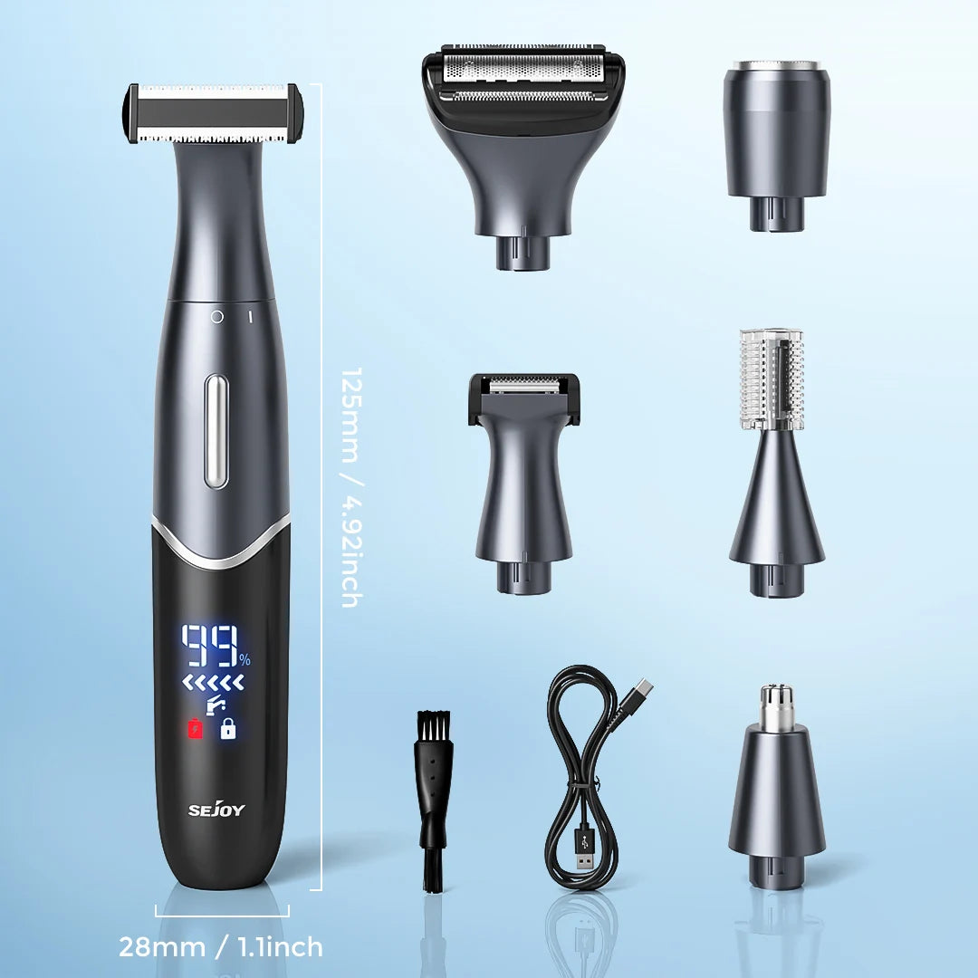 Sejoy 6 in1 Female Electric Epilator Body Hair Trimmer for Men Multifunctional Nose Trimmer Beard Ear Eyebrow Trimmer Shaver - AMULET RING STORE