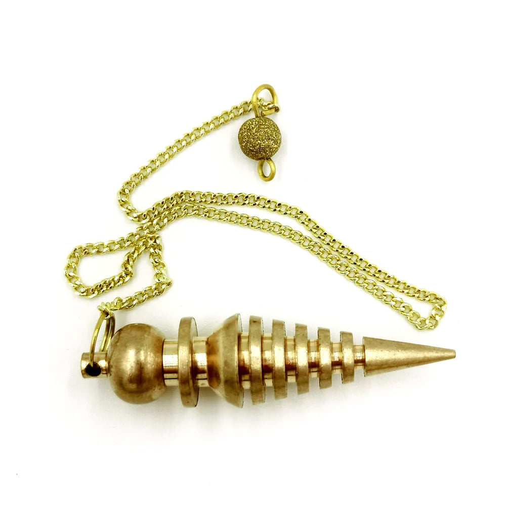 Bronze Metal Copper Spiritual Point Pendulum for Divination Healing Dowsing Wicca Balancing Pointed Cone Pendant Pendulum