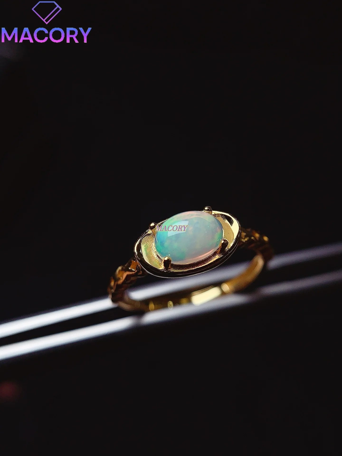 Natural Moonstone S925 Sterling Silver Ladies Ring 5*7mm Exquisite Fashion Jewelry with Certificate Holiday High-end Gifts