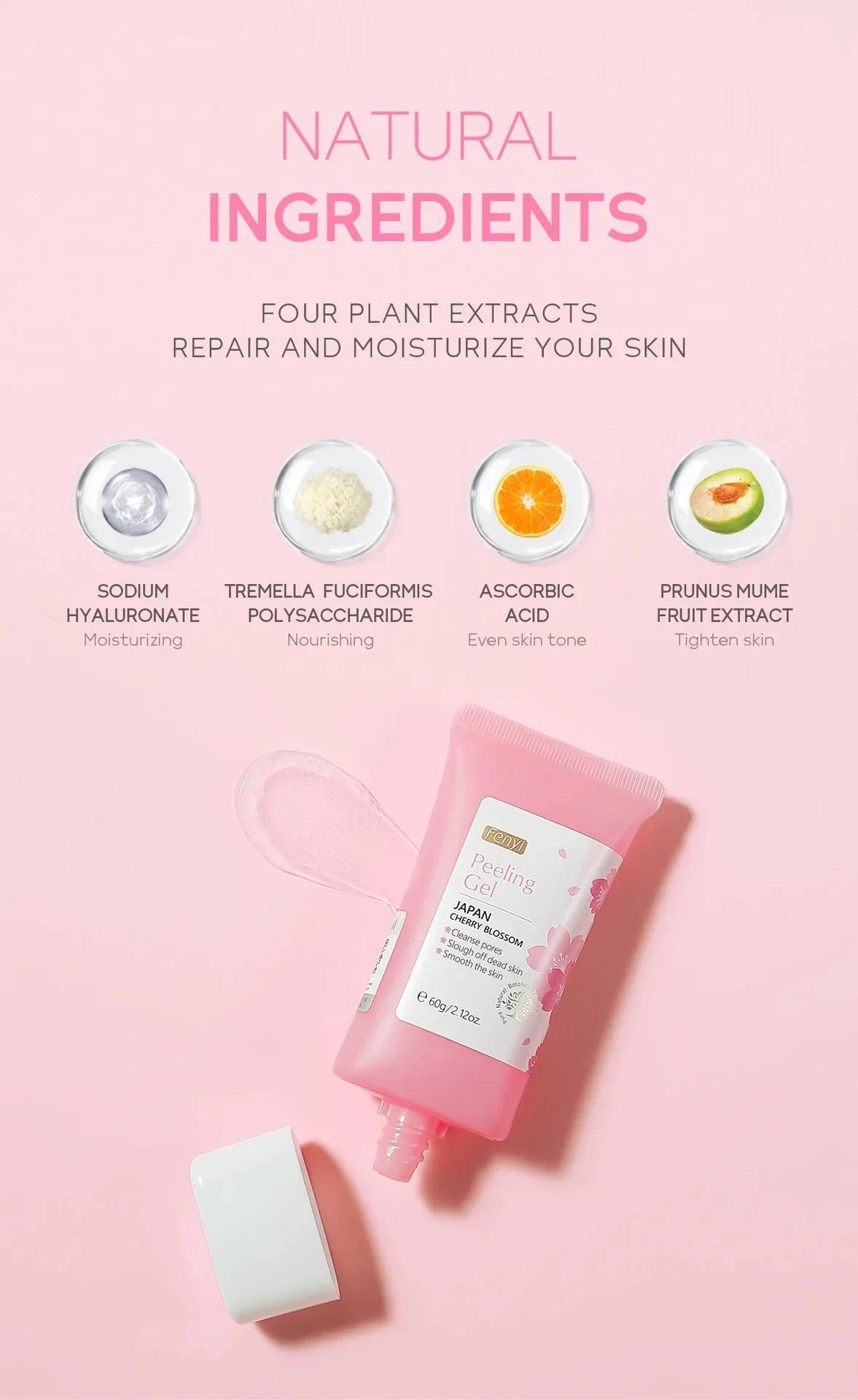 Sakura Face Deep Cleaning Exfoliating Gel Skin Care Whitening Moisturizer Repair Facial Scrub Skin Care 60g - AMULET RING STORE