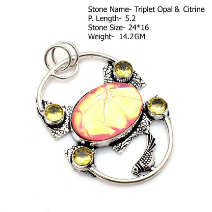 Genuine  Jasper Sodalite  Agate Turquoise   Pendant