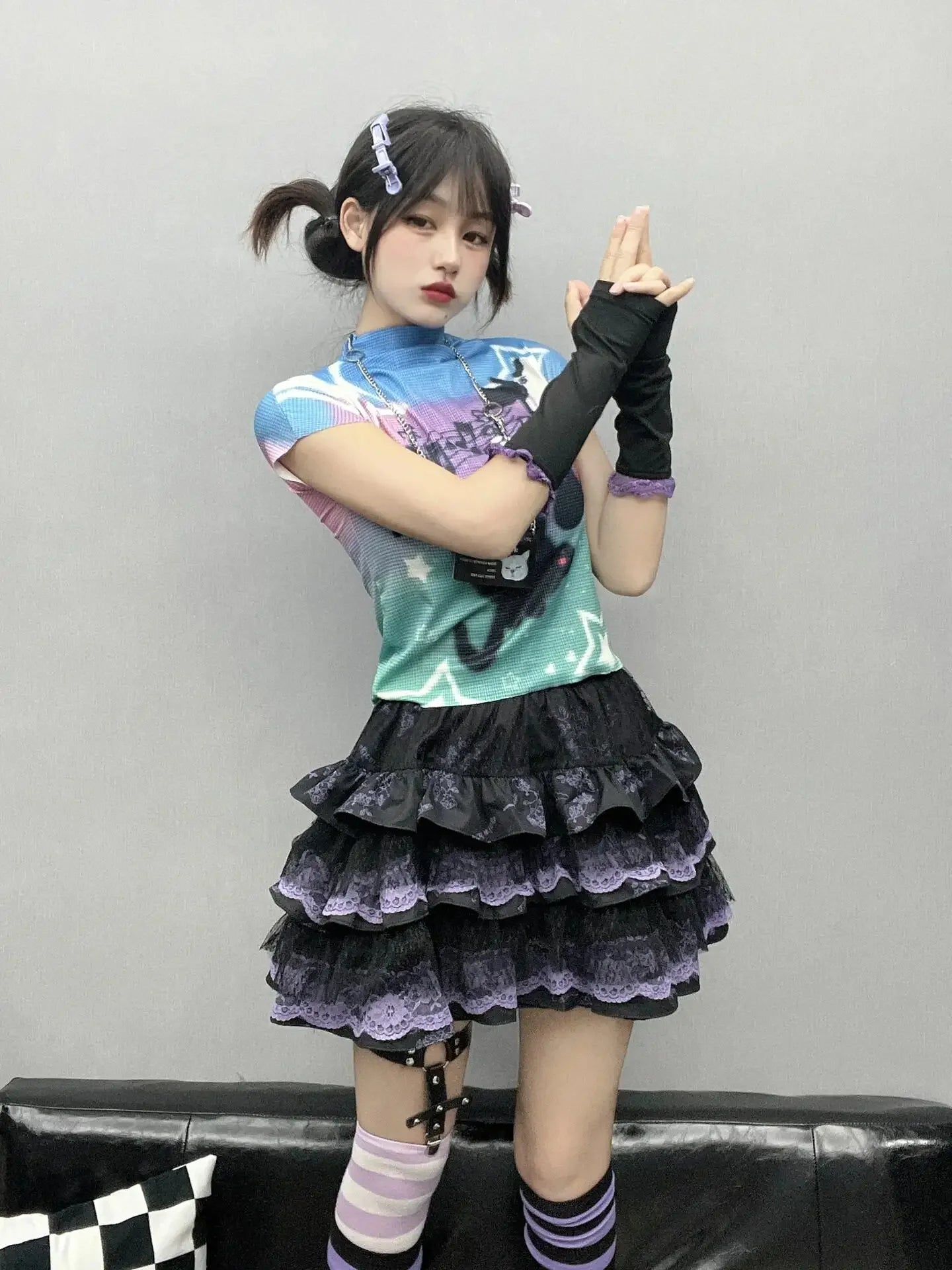 New Skirt Subculture Y2k Japanese Miniskirt Black Punk Harajuku Retro Mini Dress Party Skinny Lace Layered Puff A-line Skirts - AMULET RING STORE