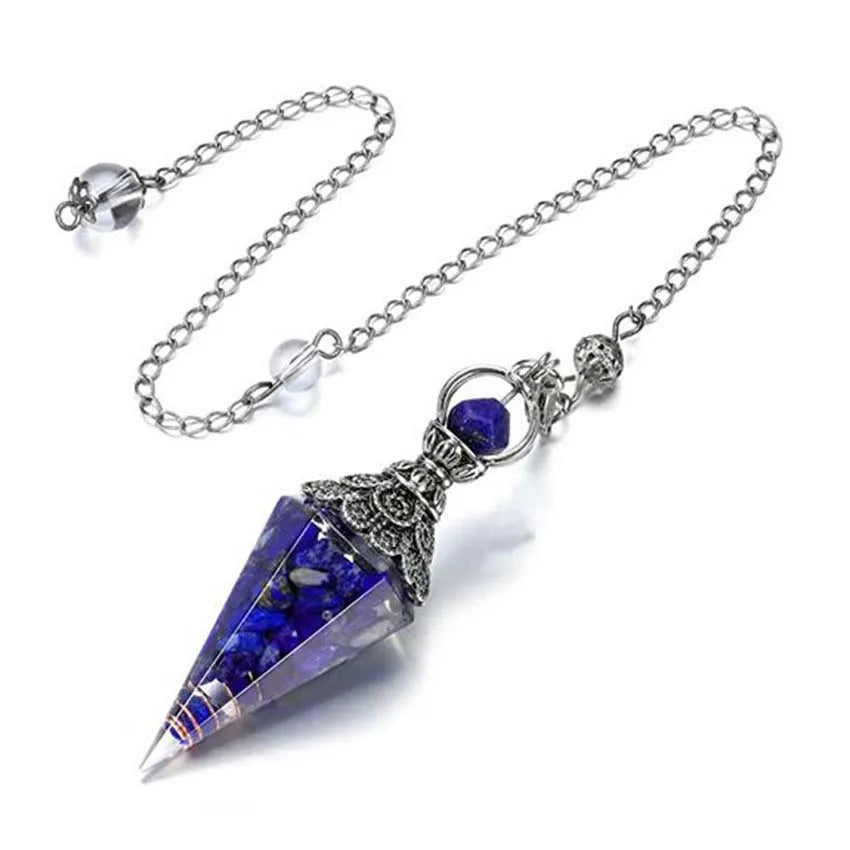 Natural 7 Chakra Healing Crystals Pendulum for Dowsing Divination Quartz Stone Pendulums Antique Reiki Pendant Pendulo Jewelry