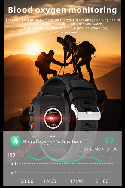 New Full Touch Smart Watch Men For Android Xiaomi Blood Pressure Oxygen Fitness Watch Waterproof LED Flashlight SmartWatch 2024 - AMULET RING STORE