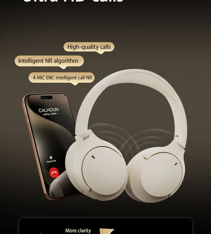 Acer Headphones Wireless Earphones Head Tracking 3D Spatial Audio -42dB ANC Bluetooth 5.4 HIFI Headset ENC HD Mic Low-Latency