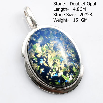 Genuine Moonstone Rose Quartz Pyrite Azurite  Pendant