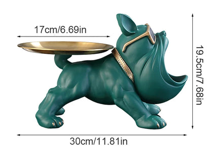 30cm Home Decor Bulldog Figurine Dog Statue Storage Box Animal Ornament Resin Craft Art Sculpture Figurine Home Puppy Sculpture - AMULET RING STORE