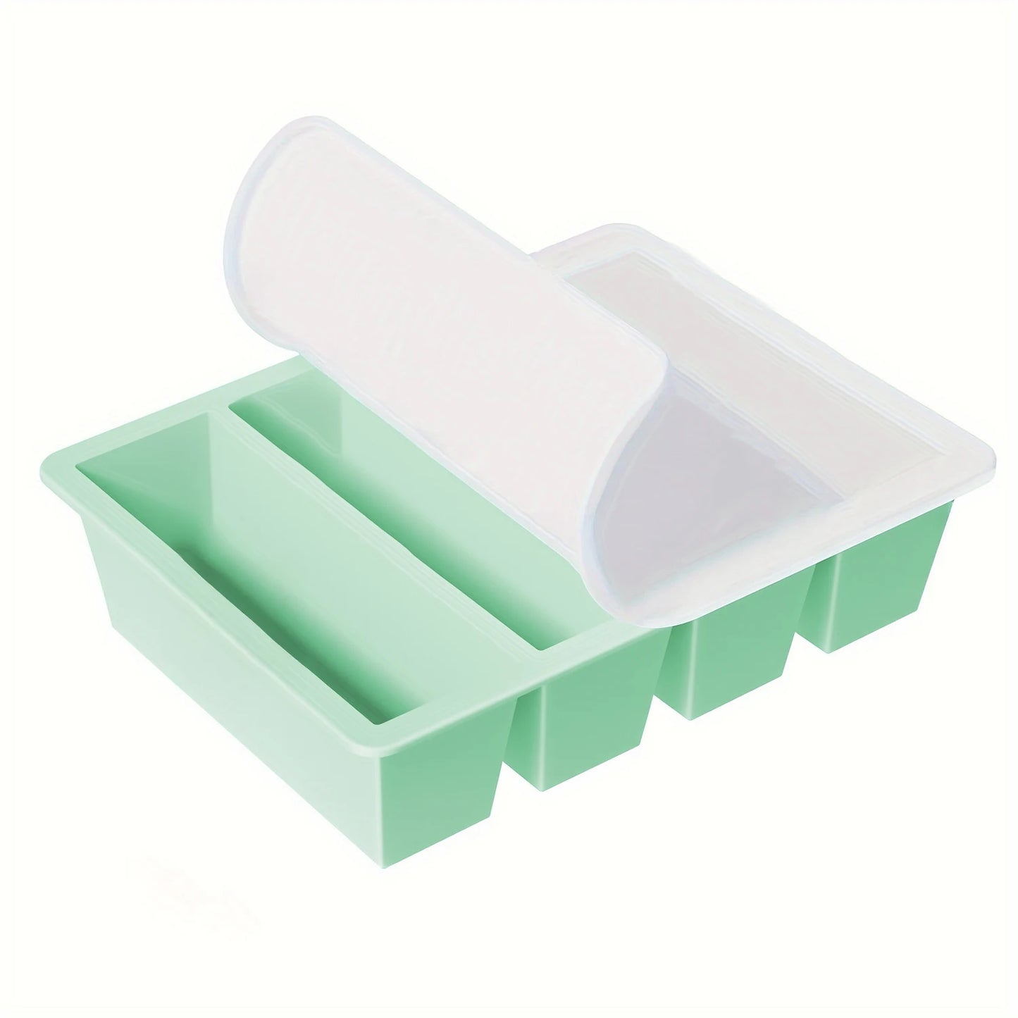 1/4pcs Large Rectangular Ice Cube Mold Set with Lid Stackable Freezer Trays for Bottles Beverages Long Cubes Mould Kitchen Items - AMULET RING STORE