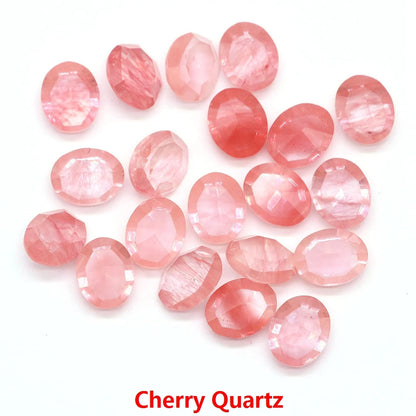 8X10mm Natural Stone Oval Cut Diamonds Faceted Loose Cabochon Beads Amethyst Healing Crystal for Jewelry Making DIY Ring Earring