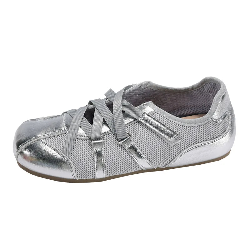 Leisure Sports Flat Shoes Women 2025 New Spring Retro All-matching Yellow Soft Soleplate Shoes - AMULET RING STORE