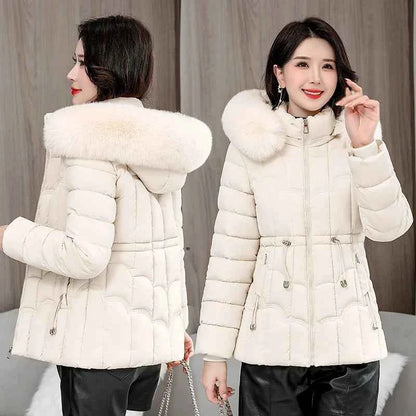 Winter 2025 New Down Jacket Women Parkas Fashion High-Quality Warm Cotton Padded Coat Ladies Short Overcoat Hooded Overwear Tops
