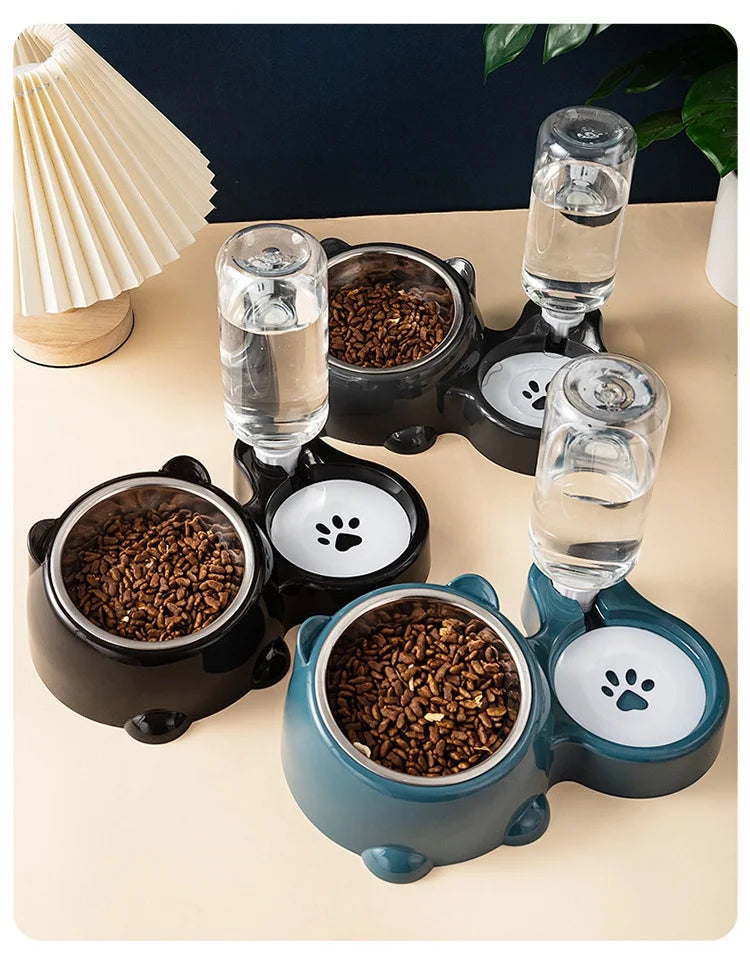 Cat Bowl 2-in-1 Drinking Water Dog Food Pot Water Bowl Rice Pot Pet Supplies Cat Bowl Pet Drinking Water Feeding Integration - AMULET RING STORE