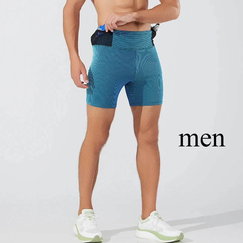 High Elasticity Men's & Women's Yoga Workout Shorts Two-Layer Moisture-Wicking, Ideal for Running and Fitness Enthusiasts!