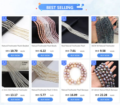 Natural Freshwater Pearl Beading Flat Shape Isolation Bead Punch Loose Beads for Jewelry Making DIY Necklace Bracelet Accessorie - AMULET RING STORE