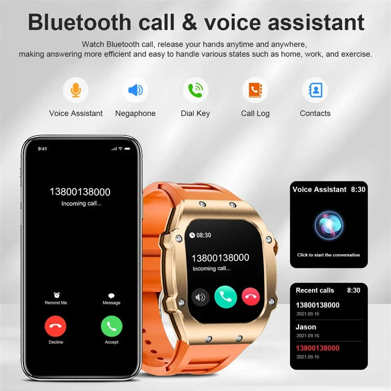 2024 Outdoor Sports Smart Watch Men 1.91 inch Screen Bluetooth Calling Waterproof Travel AI Voice Men Smartwatch For IOS Android