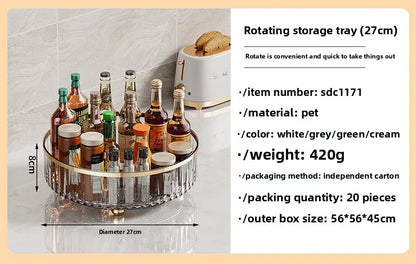 360° Rotating Plastic Storage Rack Bathroom Storage Organizer Kitchen Snack Food Oil Seasoning Bottle Storage Rack Fruit Tray - AMULET RING STORE