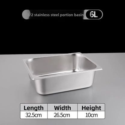 Stainl Steel Rectangular Covered Small Seasoning Box Food Container Thermal Rectangular Basin for Restaurant Kitchen - AMULET RING STORE