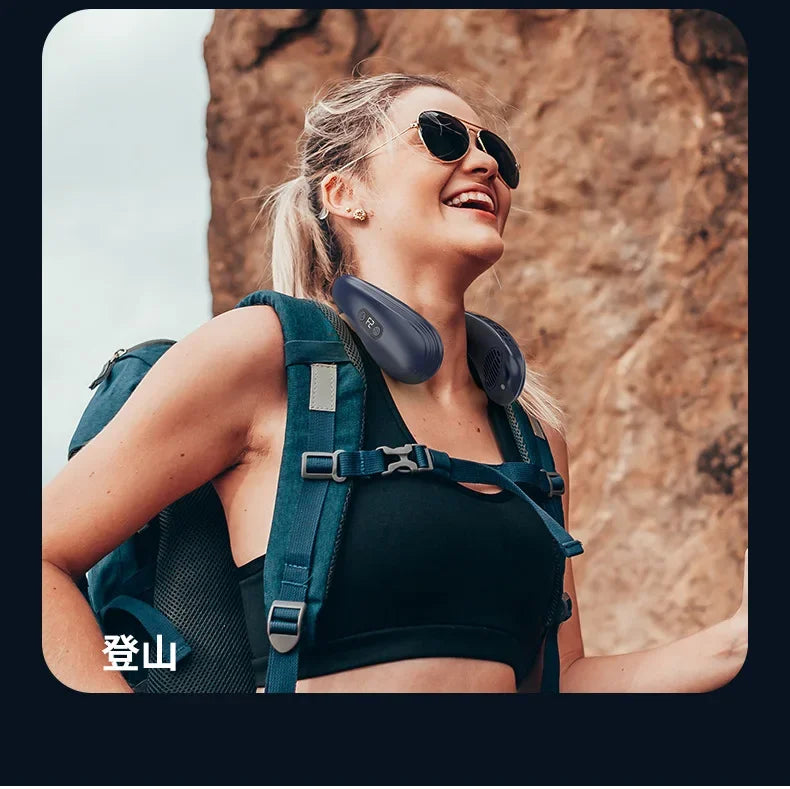 2024 New Neck Air Conditioner Portable Neck Fan Rechargeable Semiconductor Cooling Bladeless Fan Wearable Cooler multi purpose