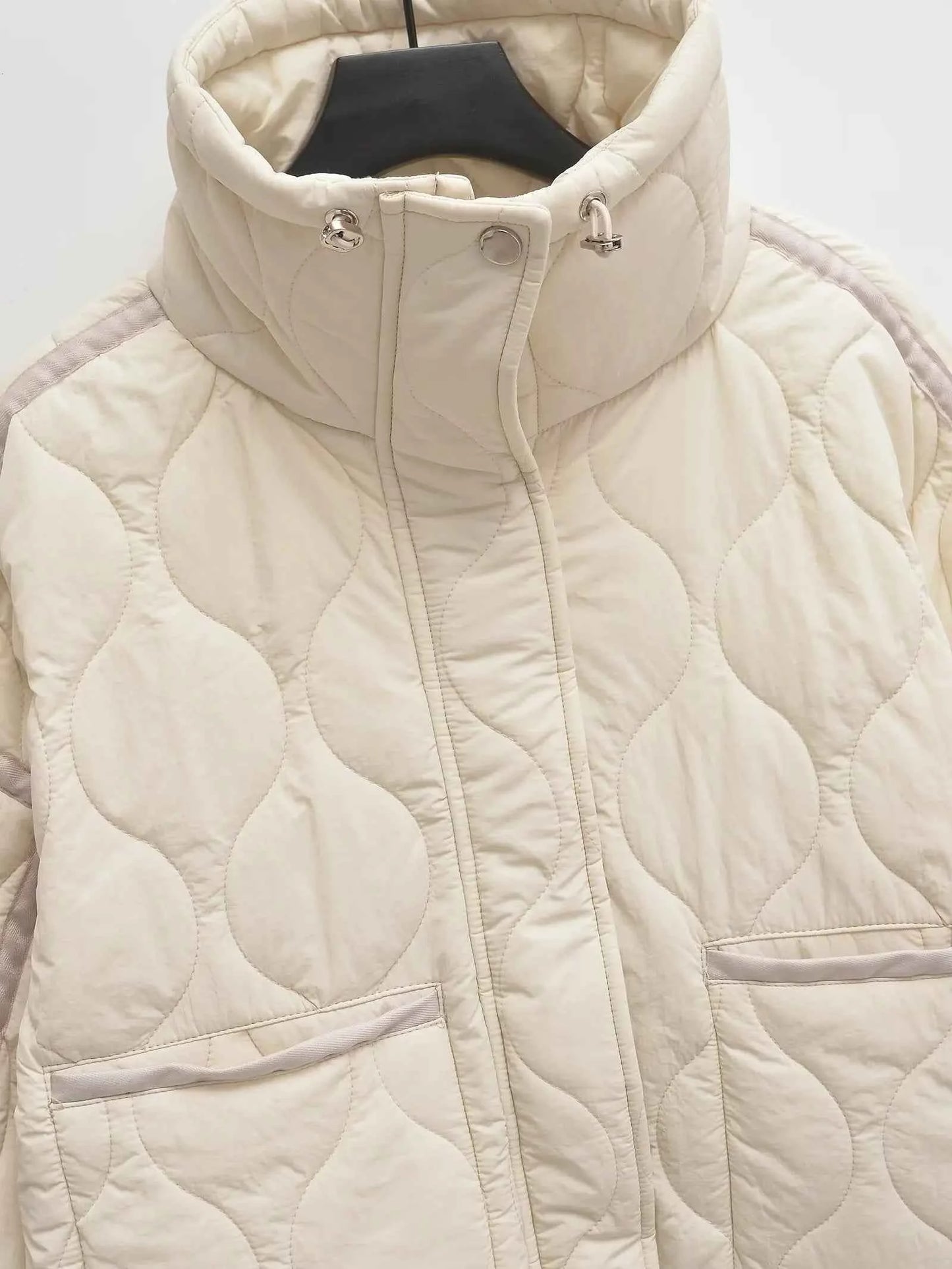 Padded Coat American Retro High Neck Parkas Warm Woman Winter Coats Winter Parkas For Women Elegant Luxury Women's Coat