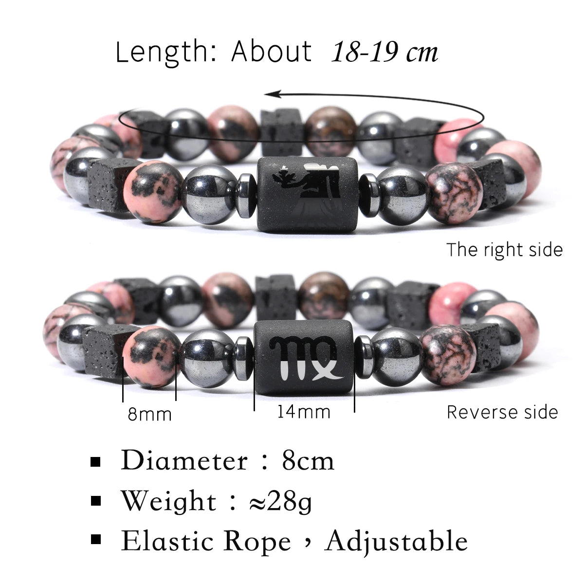 12 Zodiac Signs Natural Stone Bracelets Taurus Cancer Virgo Pisces Bracelets Ladies Men Couples Gift Bracelet aquarius