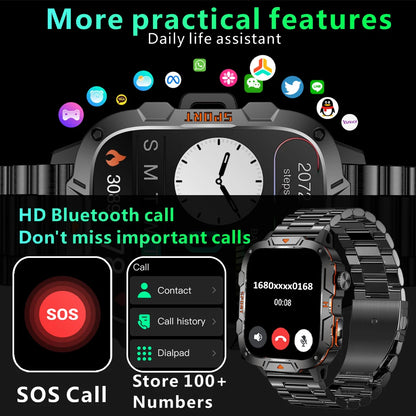 New Full Touch Smart Watch Men For Android Xiaomi Blood Pressure Oxygen Fitness Watch Waterproof LED Flashlight SmartWatch 2024 - AMULET RING STORE