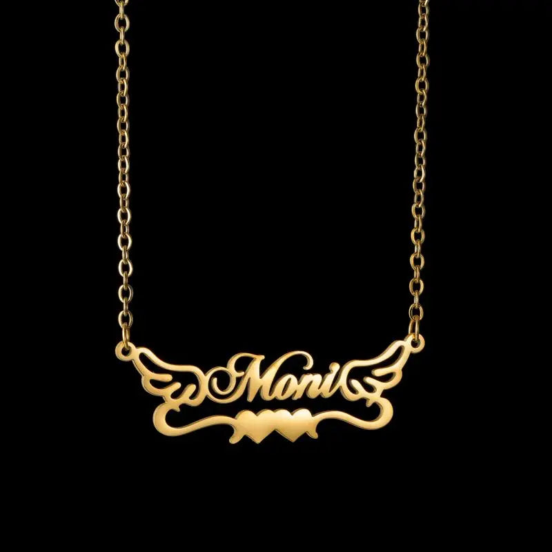 Personalized Love Heart Name Necklace - Stainless Steel Custom Jewelry