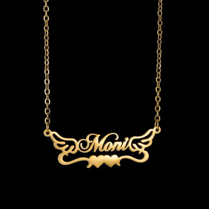 Personalized Love Heart Name Necklace - Stainless Steel Custom Jewelry