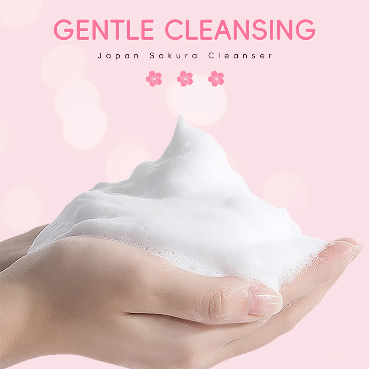 LAIKOU Japan Sakura Cleanser Gentle Deep Cleaning Oil Control Moisturizing Shrink Pores Face Skin Care Skin Cleanser 50g
