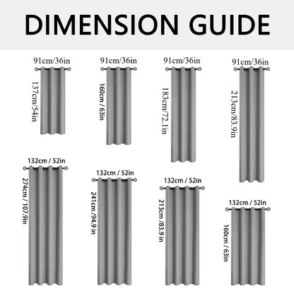 2pcs Modern 100% Blackout Curtain with Coated Lining, Curains for Bedroom, Living Room, Dining Room, Bathroom, Home Decor - AMULET RING STORE