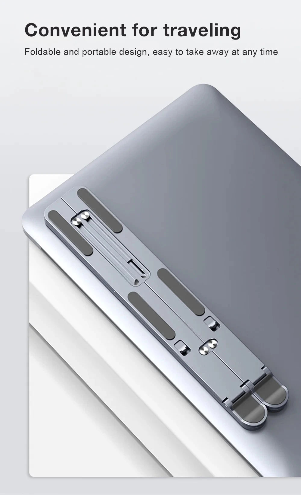 Aluminum Alloy Magnetic Laptop Stand With 8-Level Adjustment, Ventilation and Heat Dissipation, Equipped With Silicone Anti-Slip - AMULET RING STORE