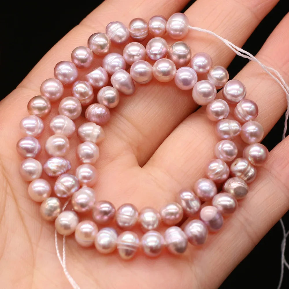 100% Natural Freshwater Pearl Beads Fine pearls Punch Loose Beads For DIY Women Elegant Bracelet Necklace Earring Jewelry Making - AMULET RING STORE