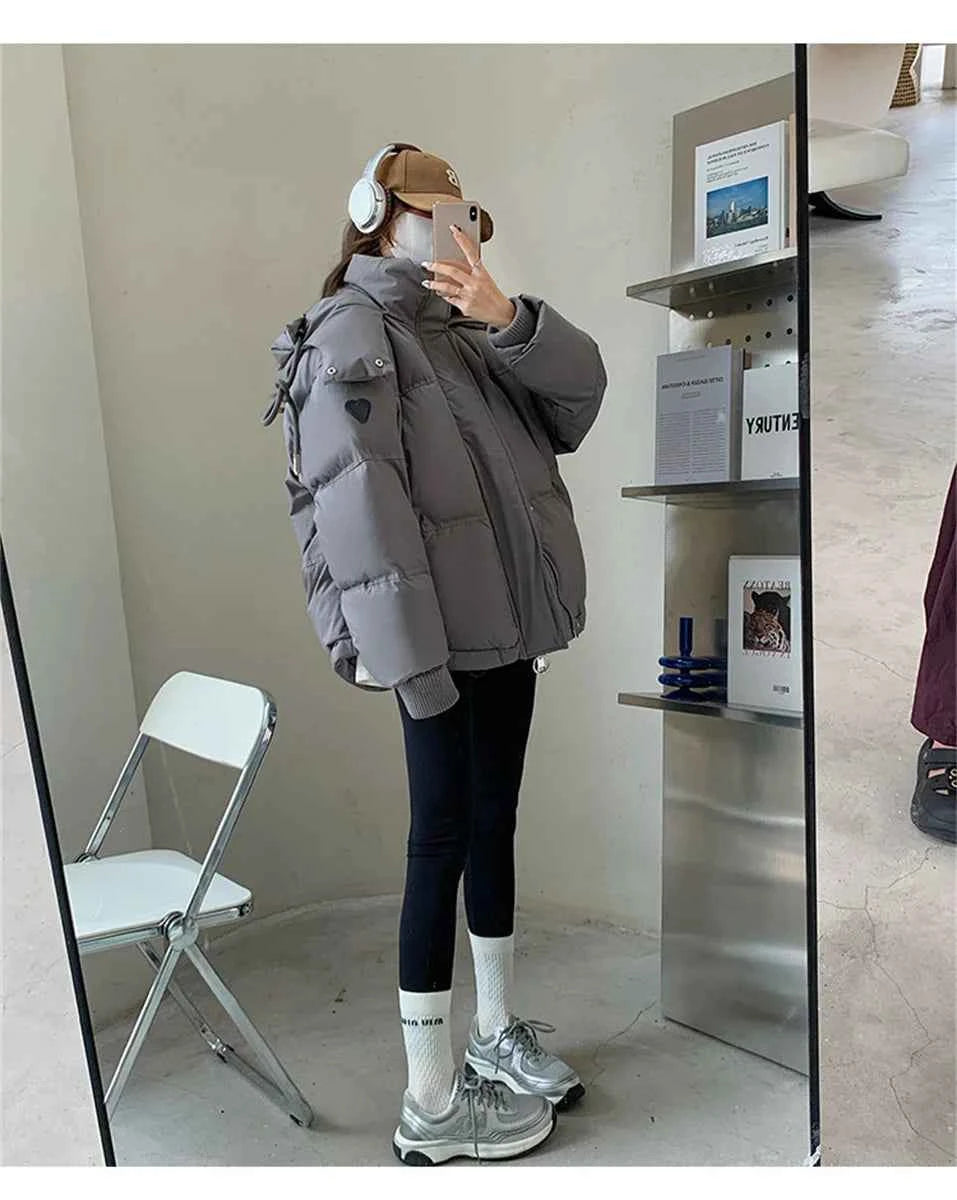 Women's Winter Warm Padded Jacket Coat 2025 New Down Cotton Hooded Solid Thick Parka Waterproof Puffy Korean Fashion Outdoor