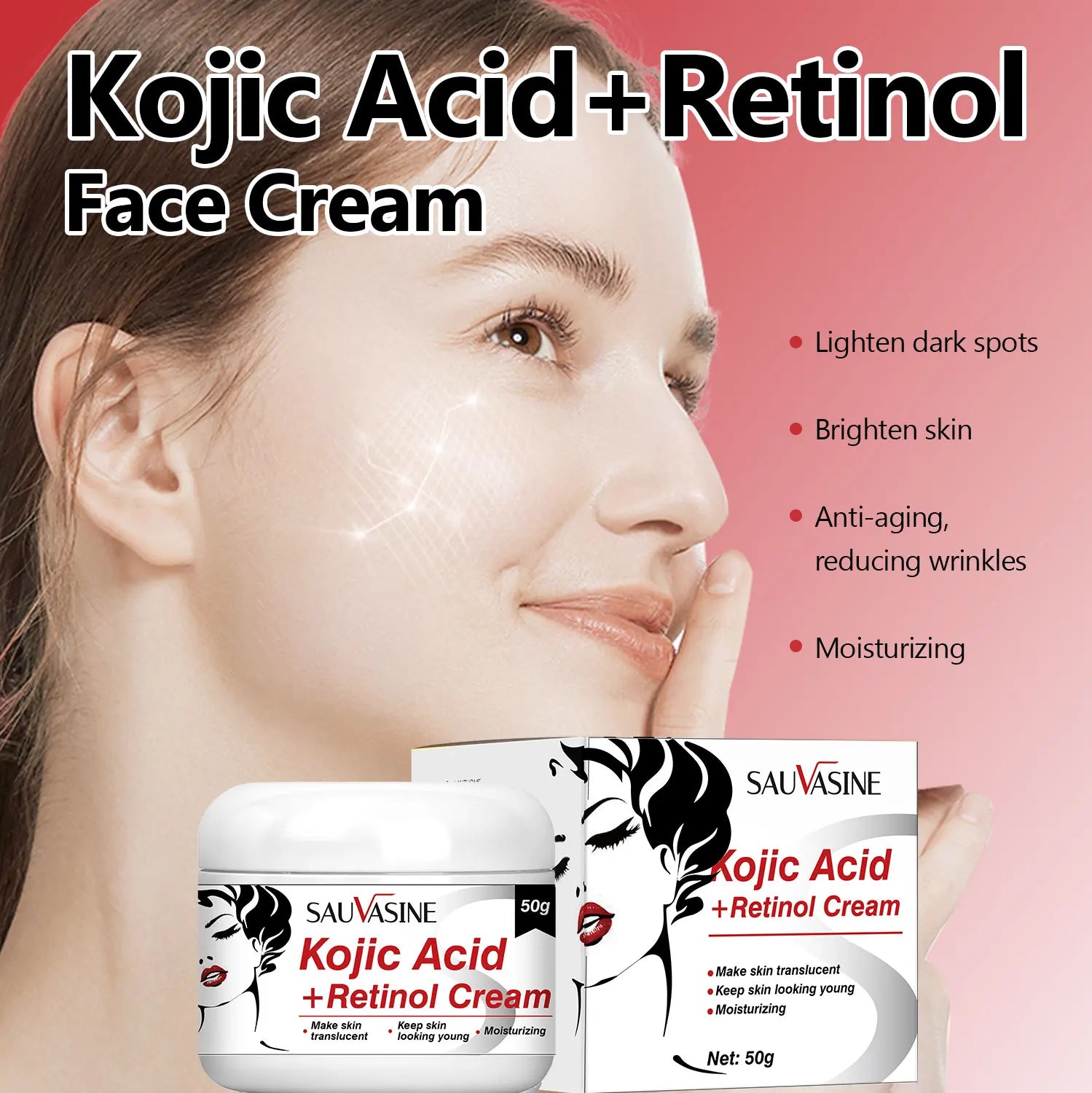 5PCS Kojic Acid Skin Care Set Kojic Acid Soap Moisturizing Facial Cream Body Lotion Face Cleanser Skin Care Products - AMULET RING STORE