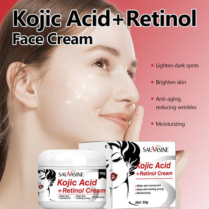 5PCS Kojic Acid Skin Care Set Kojic Acid Soap Moisturizing Facial Cream Body Lotion Face Cleanser Skin Care Products - AMULET RING STORE