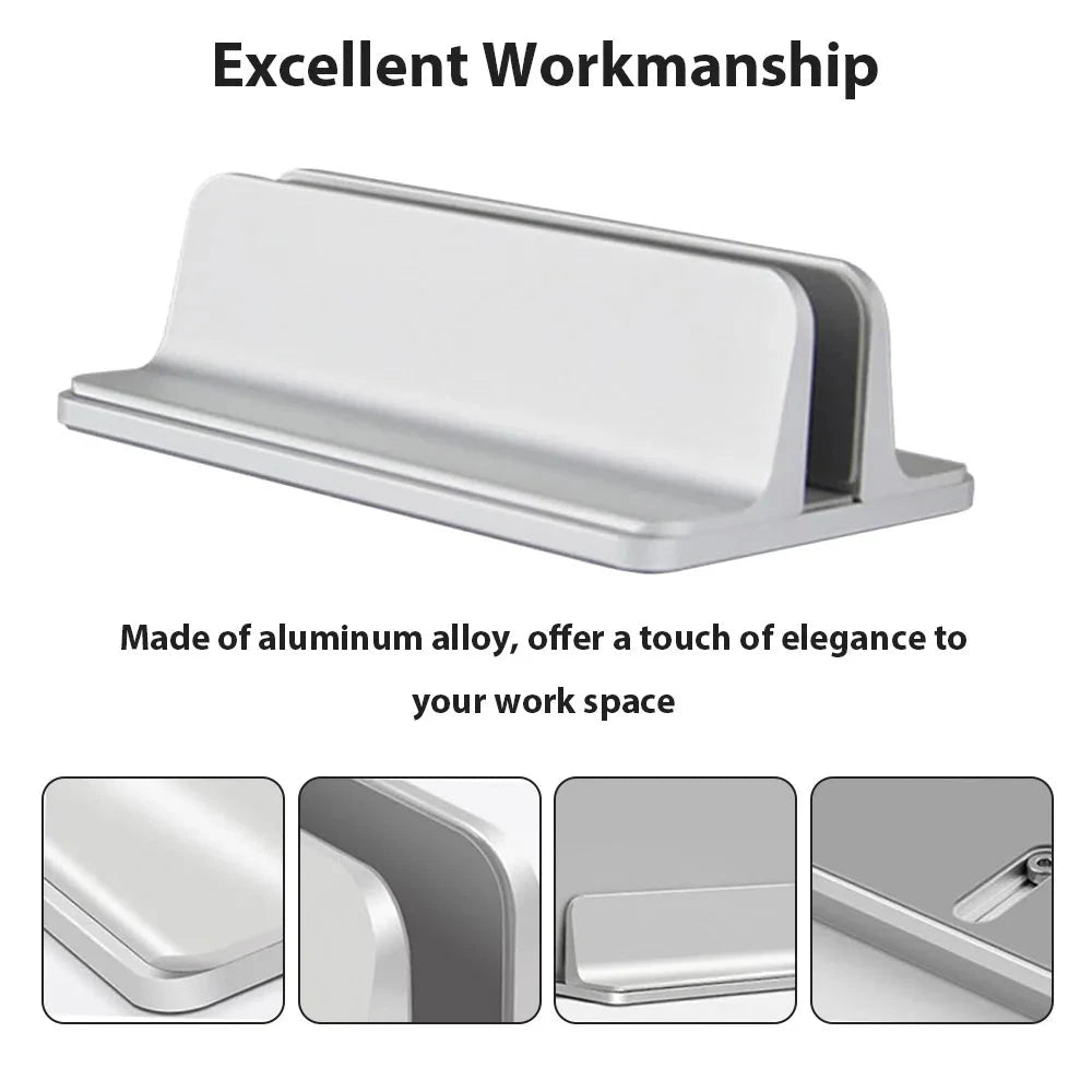 Vertical Laptop Stand For Macbook Air Pro 13 15 16 Desktop Aluminum Stand With Adjustable Dock Size For Notebook Computer Stand - AMULET RING STORE