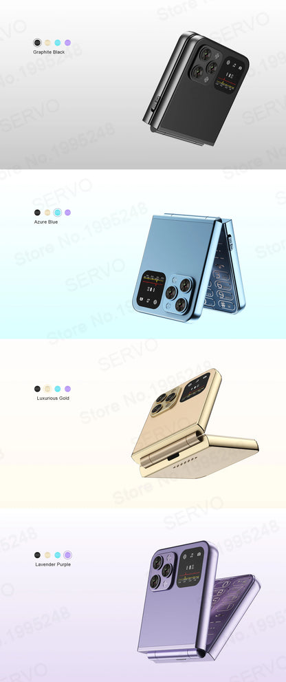 SERVO A70 Pro 3G Network Foldable Phone Speed Dial Call Recording FM Radio Flashlight Key 2.6" Screen Flip Phones 2 SIM Standby
