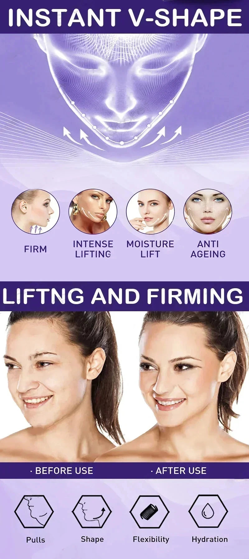 Effective V-Shape Face Slimming Lifting Facial Cream Lift Up V Double Chin Cheek Slimming Firming Anti Wrinkle Beauty Skin Care - AMULET RING STORE