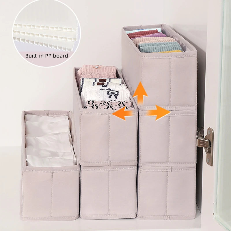 Foldable Underwear Socks Storage Box Panties Storage Boxes Clothes Organizer Cabinets Drawers Bedroom Wardrobe Separator Case - AMULET RING STORE