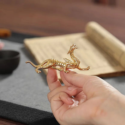 1Pc Metal Gold Dragon Incense Stick Burner Dragon Incense Holder Mini Sandalwood Censer Aromatherapy Home Office Decor