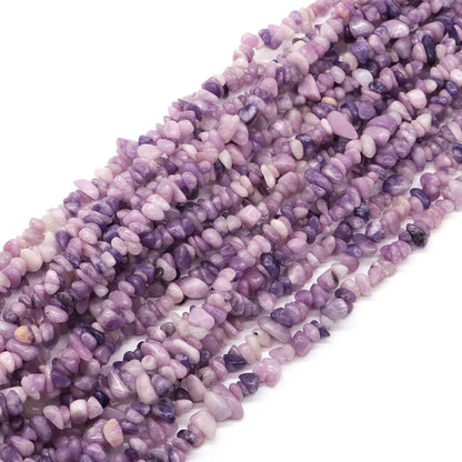 Natural Lilac Lepidolite Crystal Stone Beads Freeform Chips Gravel for Party Gift DIY Crafts Necklace Bracelet Jewelry Making - AMULET RING STORE