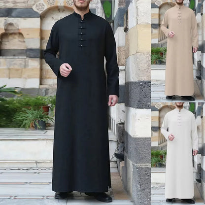 Islamic Clothing For Men Muslim Dress jubba thobe Saudi Arabia Kaftan Middle East  Abaya Man Button casual Muslim Men Clothing