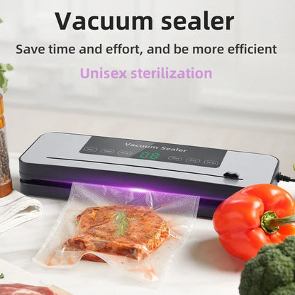 Household electric small vacuum sealer built-in cutting machine kitchen food storage seal vacuum bag touch button vacuum sealer - AMULET RING STORE