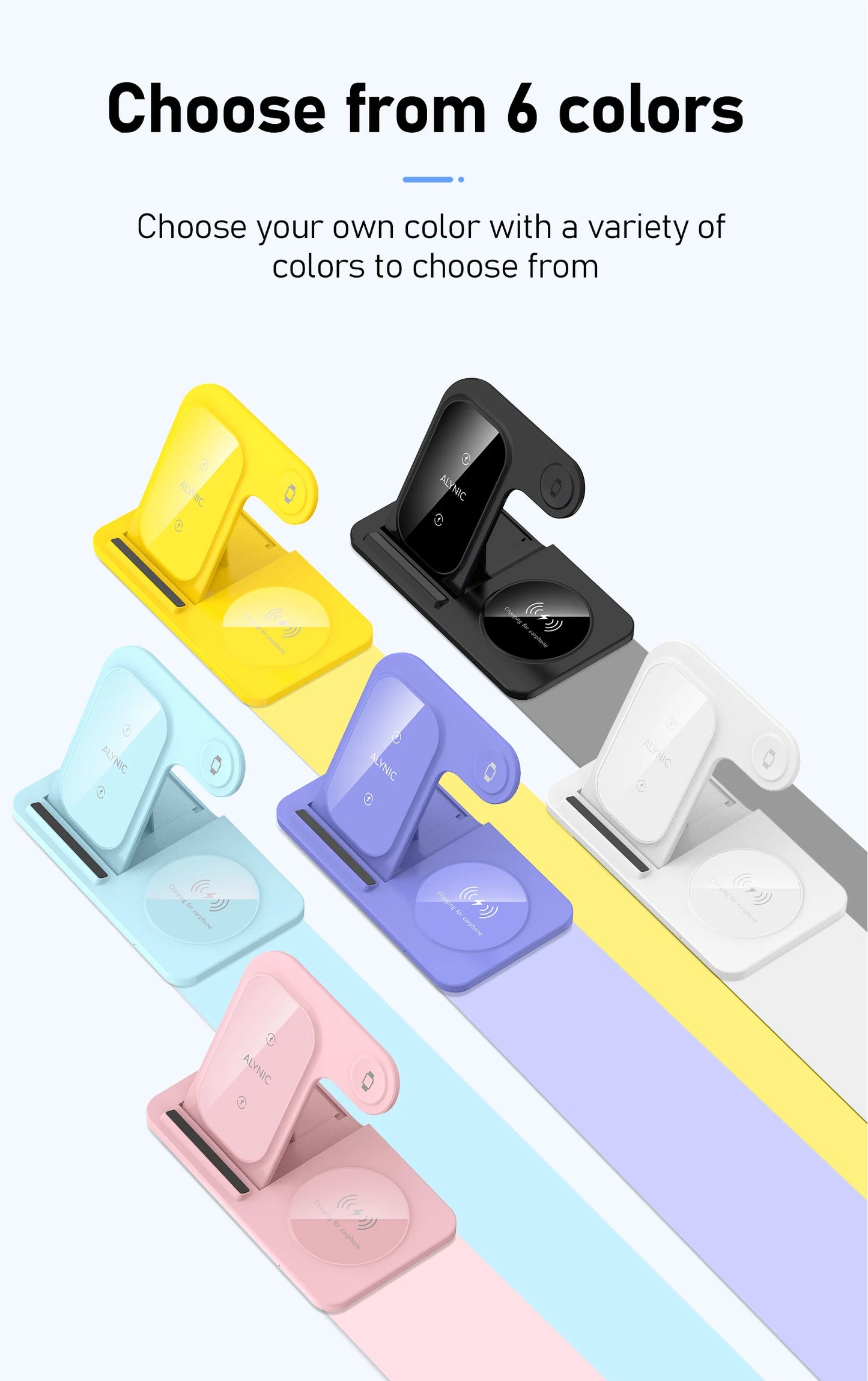 3 in 1 Wireless Charger Stand Pad For iPhone 15 14 13 12 X Max Foldable Fast Charging Station Dock For IWatch 8 7 SE AirPods Pro