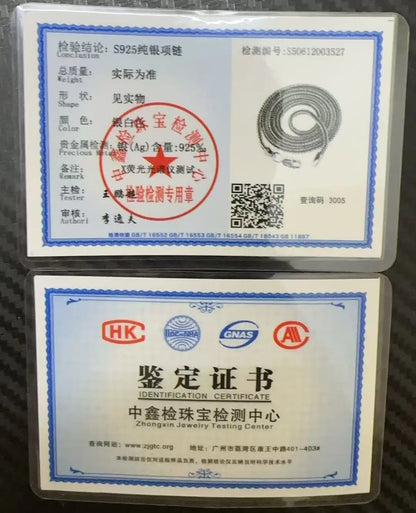 Real S925 Pure Silver Men's Necklace 1.6MM Foxtail Necklace for Men Individuality Vintage solid Silver Snake Bone Chain - AMULET RING STORE