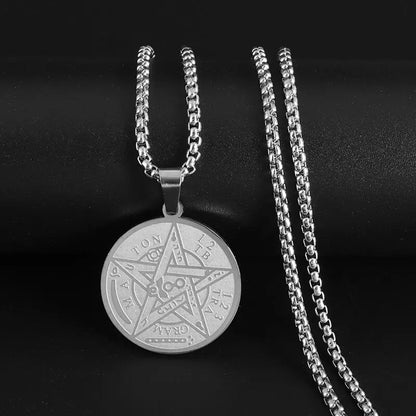 Seven Archangel Solomon Kabbalah Pendant Vintage Angel Seal Necklace Personality Men Amulet Jewelry Accessories