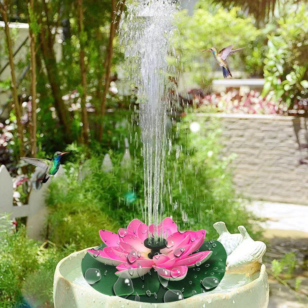 Solar Rotating Lotus Floating Fountain Outdoor Garden for Garden Bird Bath, Pond Decoration, Waterscape Garden Decoration - AMULET RING STORE