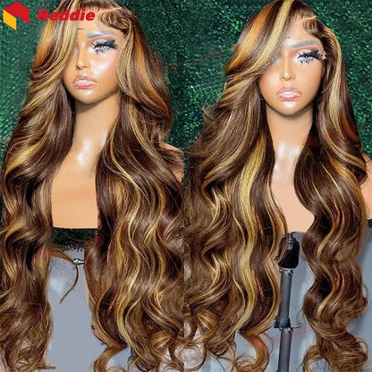 Body Wave Lace Front Wig Colored Highlight Wig Human Hair For Women 13x6 Hd Lace Frontal Wig 30 Inch 13x4 Ombre Brazilian Wigs