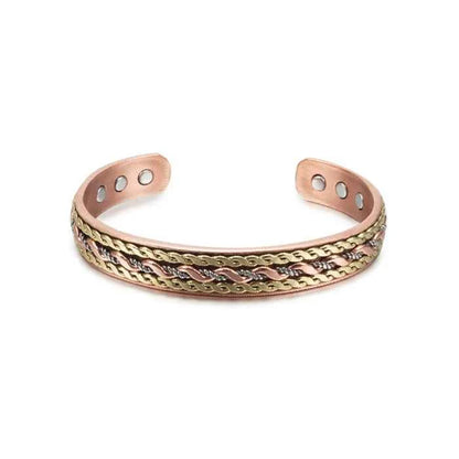 Vinterly Pure Copper Bracelets Magnetic Twisted Cuff 12mm Rose Adjustable Health Energy High Magnets Bangles Resizable Jewelry