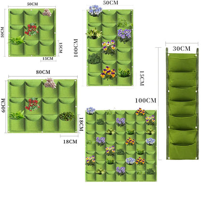 NEW Wall Hanging Pockets Planting Bags Flower Pot Home Garden Grow Bag Garden Planter Vertical Suculentas Plant Pot Home Decor - AMULET RING STORE